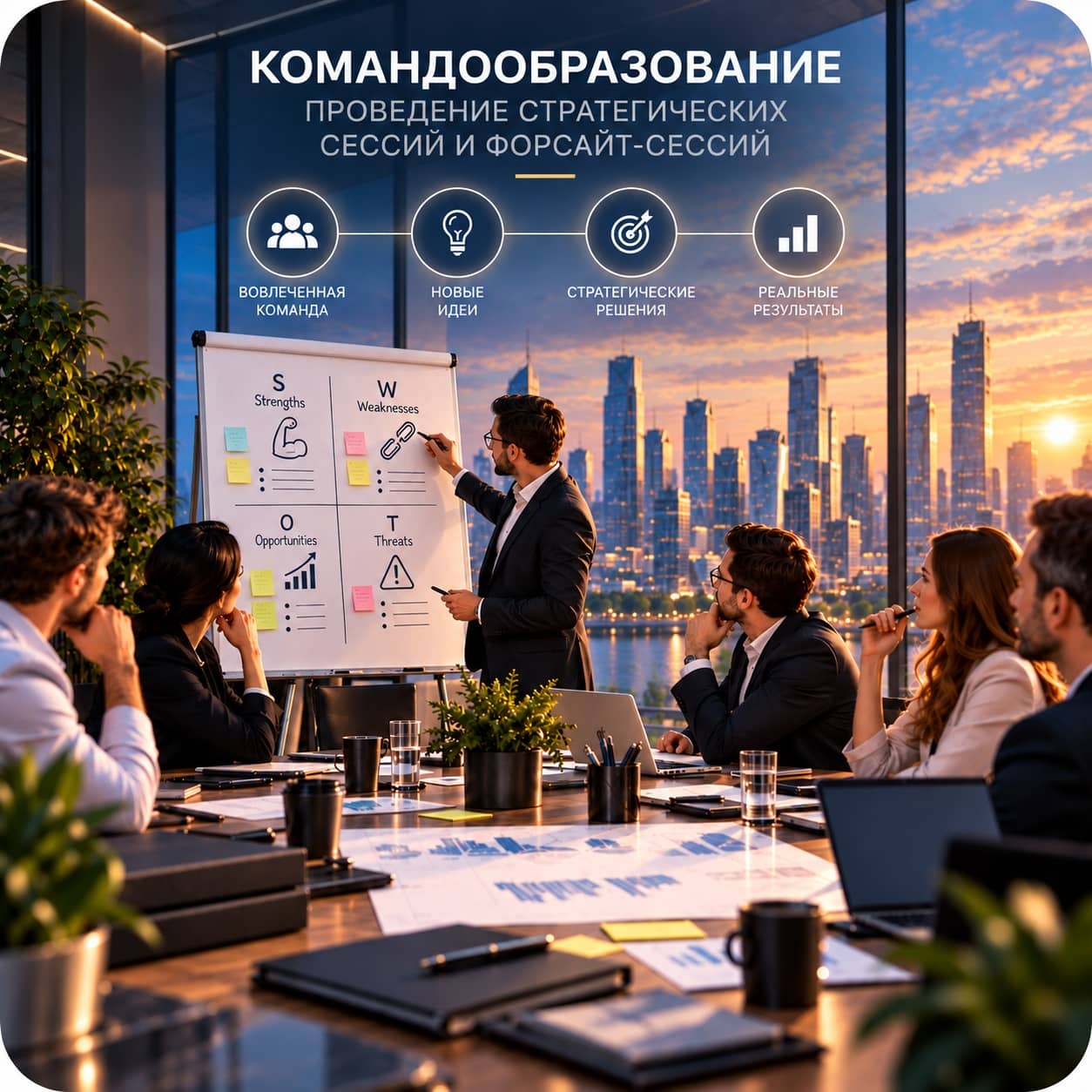 Услуги по командообразованию, проведению стратегических сессий и форсайт-сессий